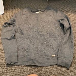 Abercrombie gray rose glitter crewneck sweater